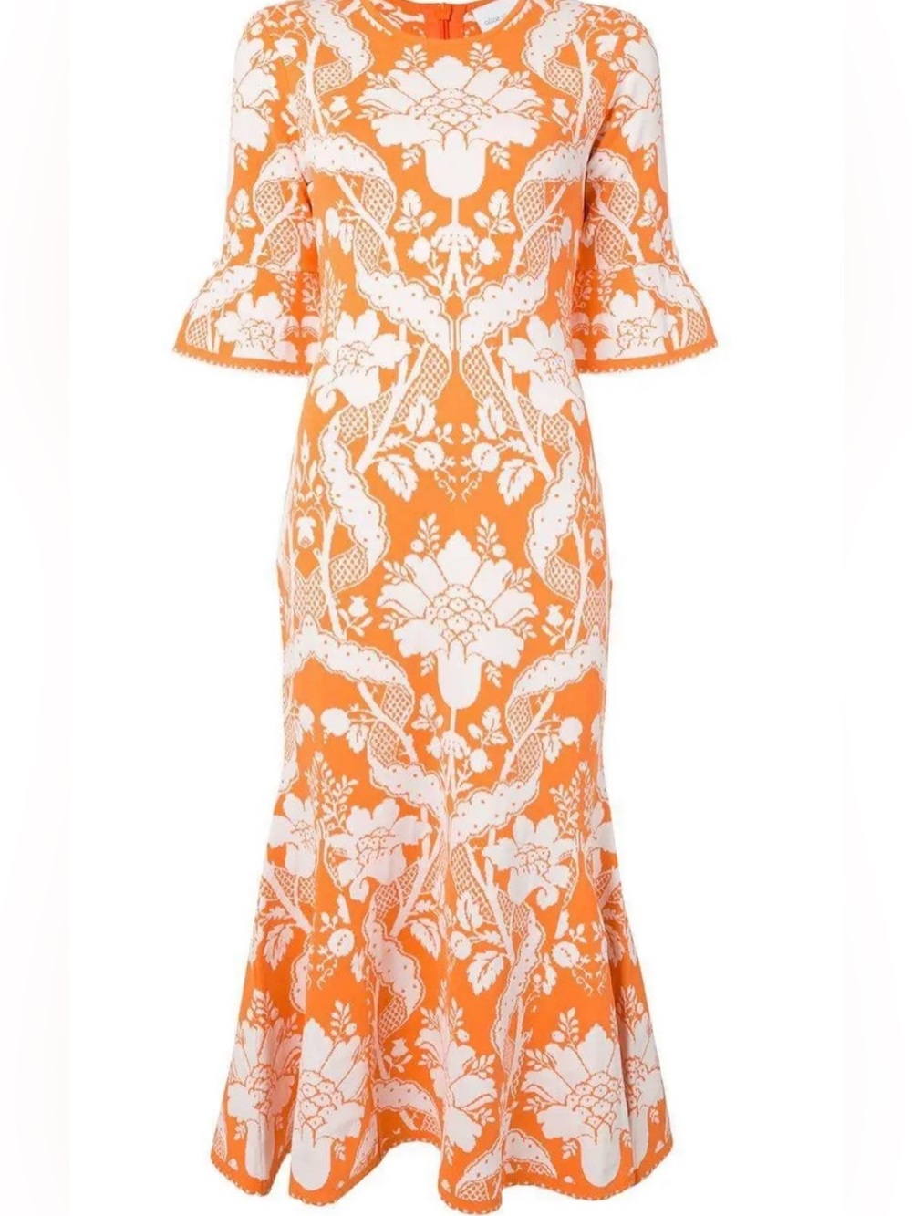 Alice McCall NWT Sittin Pretty Midi Mermaid Style Bold Orange Print US size 4 - Picture 3 of 16